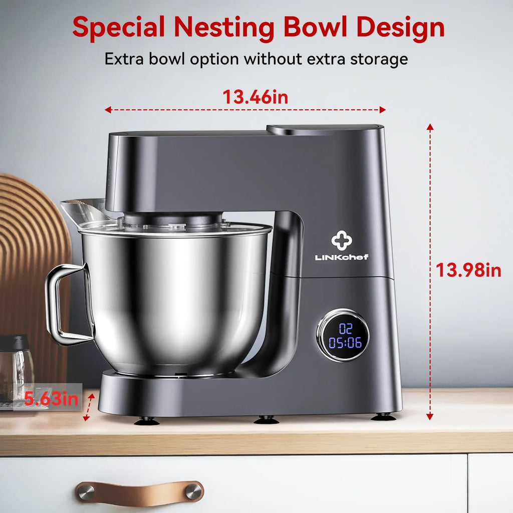 7.4 QT Stand Mixer 800W, 12-Speed Tilt-Head Kitchen Mixer