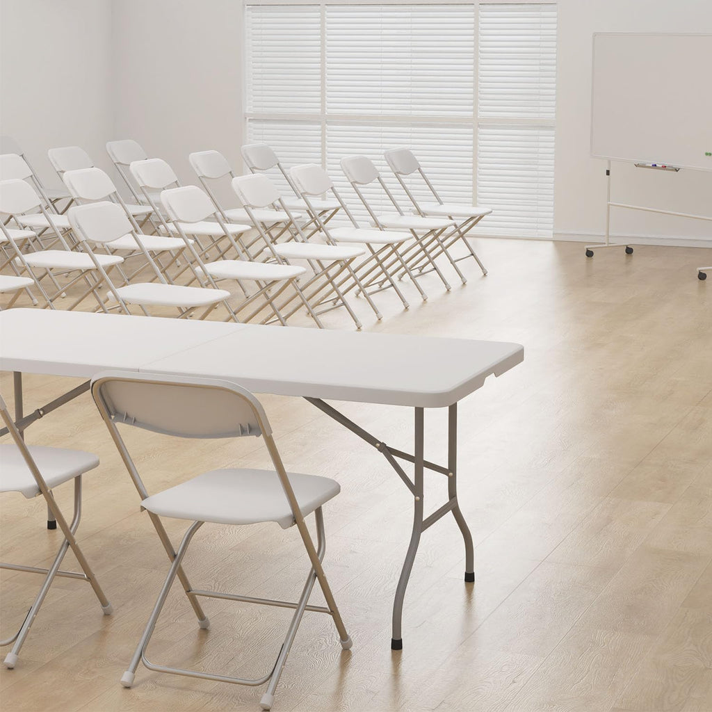 Portable Heavy Duty Folding Chairs 10 Pack, White