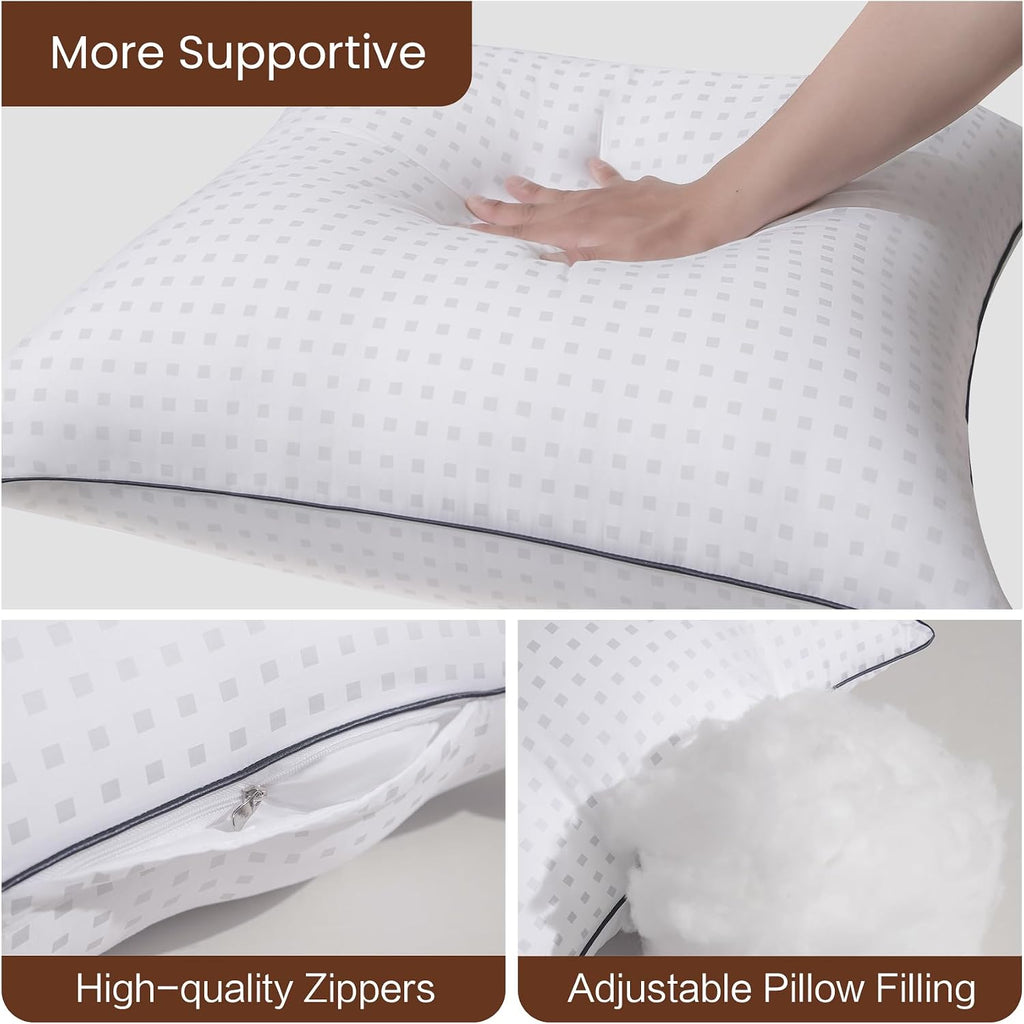 20"x20"Pillow Inserts with 100% Cotton Cover Decorative Square Throw 20 Pillows for Couch, Sofa and Bed - Set of 2