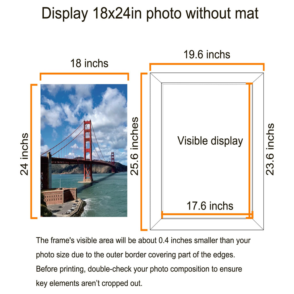18x24 Frame in Rustic Brown, Gallery Frame for Wall Mounting, 2 Pack