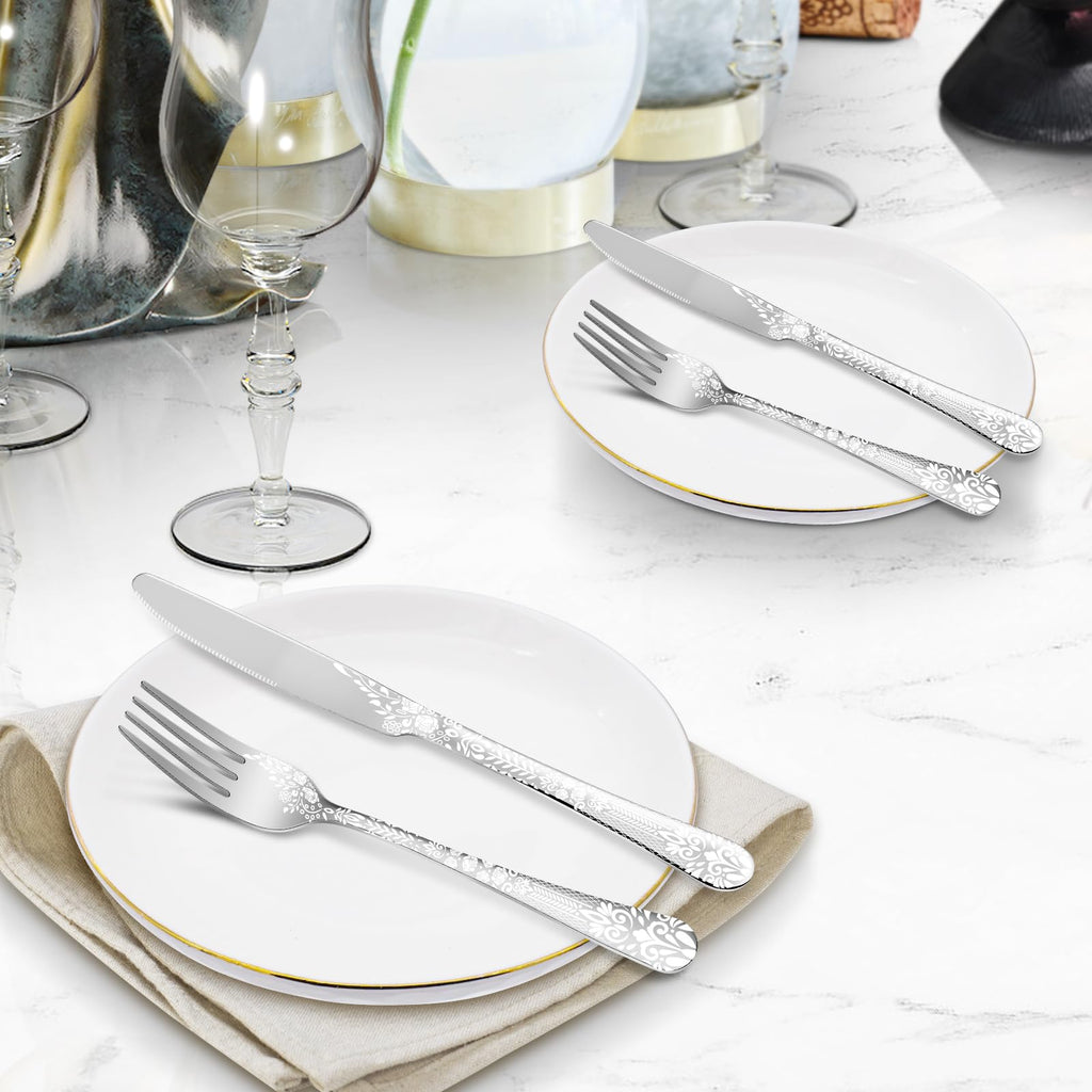 40 Piece Silverware Set, Stainless Steel Flatware Cutlery Set Service for 8, Mirror Polished Tableware Eating
