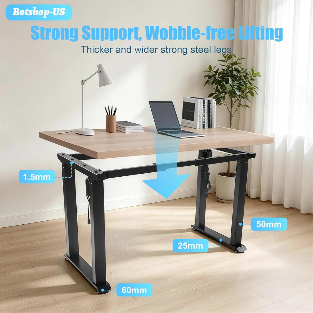 4-Leg Dual Motor Standing Desk Frame, Electric Height Adjustable Desk Legs Compatible 39"-79" Desktop, 220 Load, 3