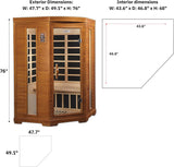 Hemming 2 Person Infrared Corner Sauna for Home, Low EMF Indoor Saunas Full Size Indoor Personal Spa 49" x 48" x 76" A129-B00L12UGPU
