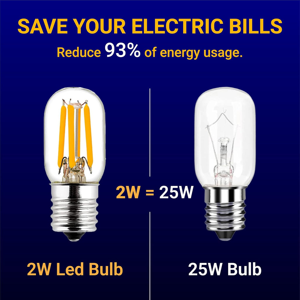E17 T7 LED Bulb 2W 120V (25W Equivalent) 2700K Warm White