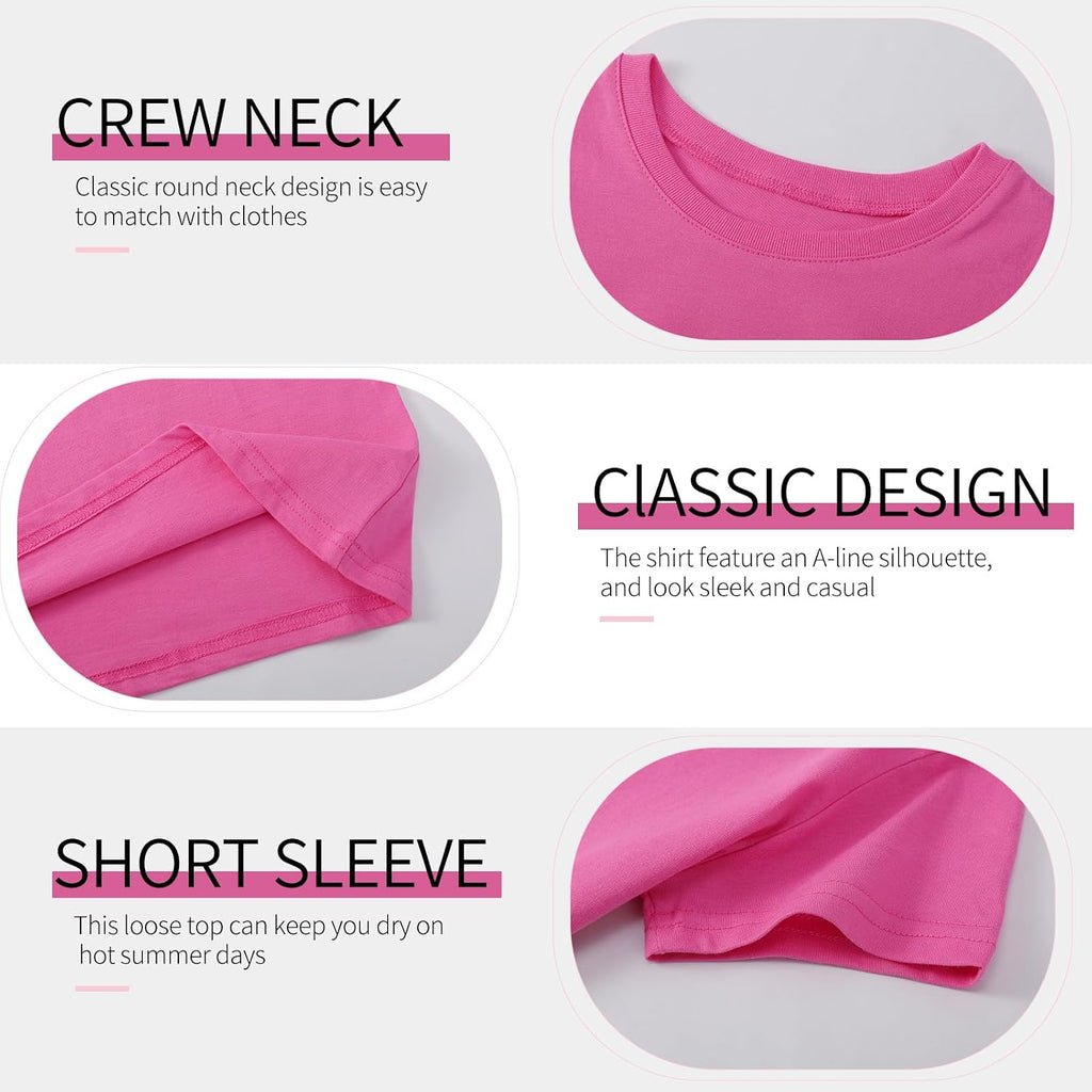 Pack Girls Shirts Cotton Short Sleeve Summer T Shirts for Girls