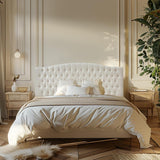Linen Upholstered Headboard King/Cal King Latest Model Wall Mount, Bed Frame Mount