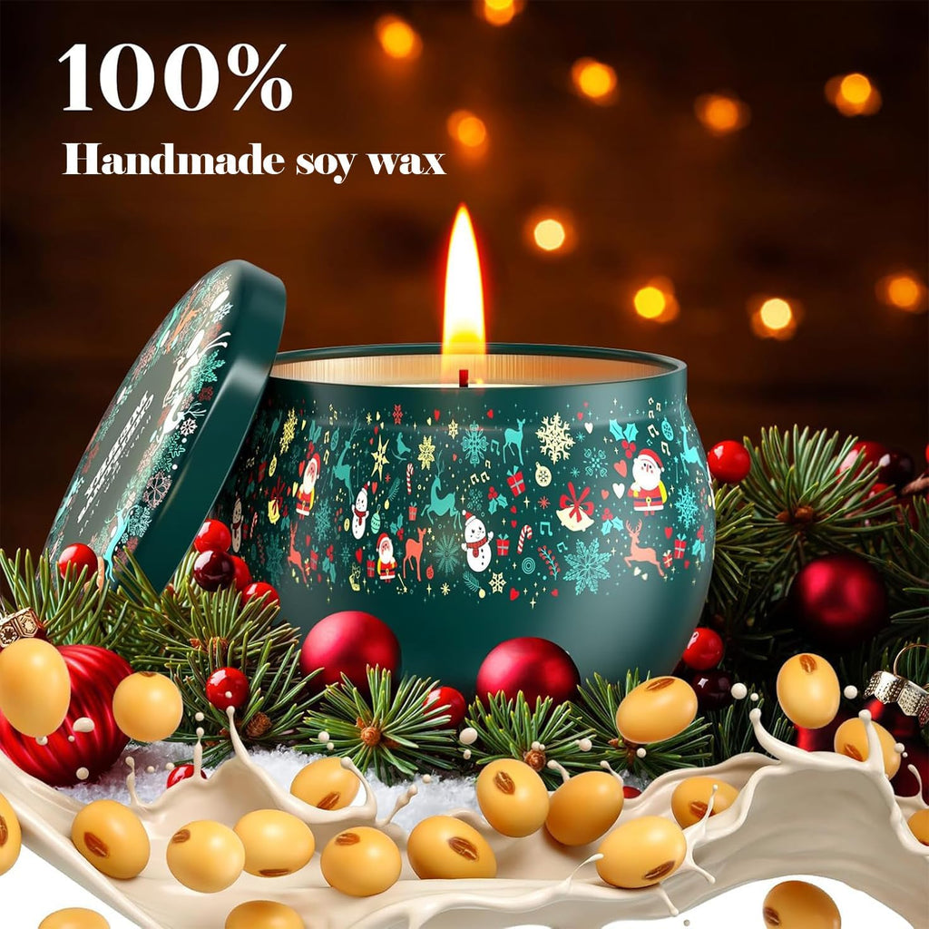 Scented Candles Gift Set: 4 Pack 4.4 oz Aromatherapy Christmas Candles Scented - 120H Burning Stress Relief Gifts - Set of 4