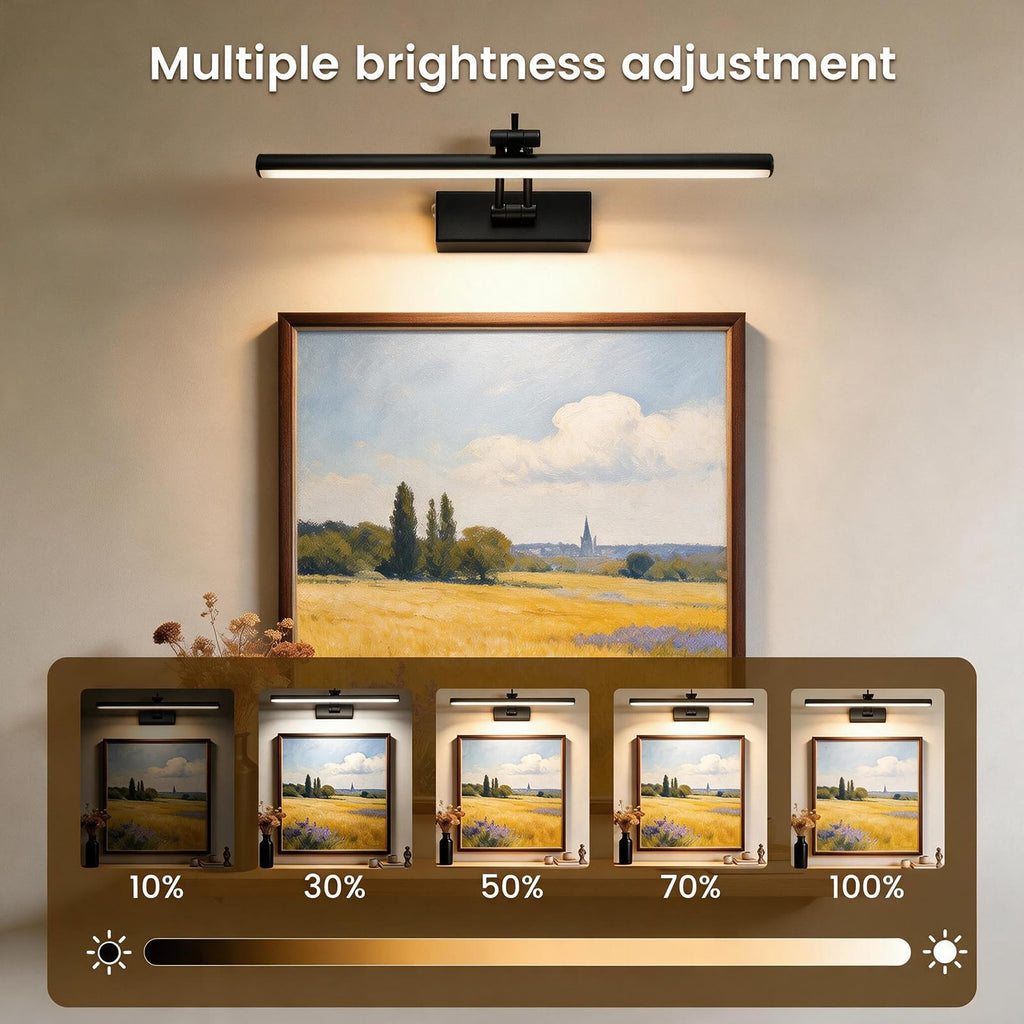 2 Pack Picture Lights for Wall Battery Operated, 16 inch Wireless Art Lighting for Painting, 6 Colors Picture Frame