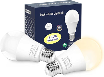Outdoor Sensor Light Bulbs, E26 Dusk to Dawn Activated Security