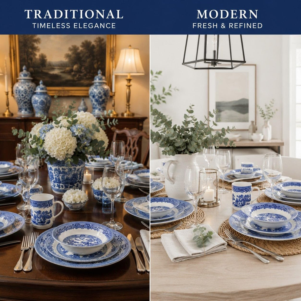 16 Piece Blue Willow Dinnerware Set