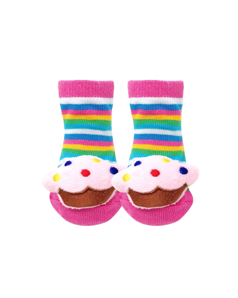 Adorable Baby 6 Pair Non-Skid Bootie Socks (Pretty in Pink)