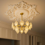 35.4'' Large PU Ceiling Medallion Combination Decorative 2.36'' ID French Style Chandelier Base Ceiling Medallion for