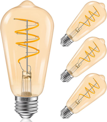 ST58 Vintage LED Edison Bulbs 60W Equivalent, Dimmable 6W 2700K