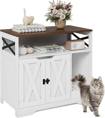 Cat Litter Box Enclosure Tall Hidden Litter Box Furniture Cat House