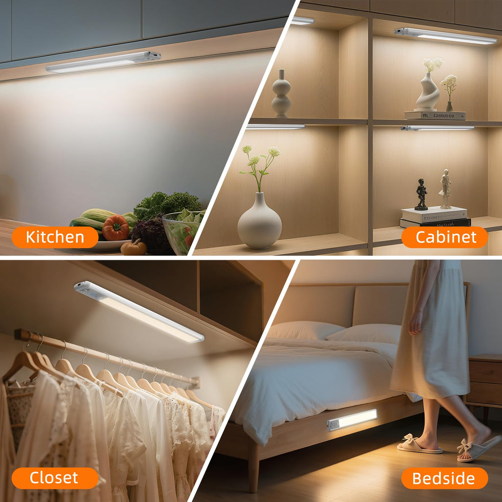 Under Cabinet Lighting Wireless, 15inch Motion Sensor Light Indoor, 3Pack