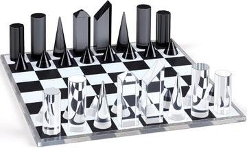 Acrylic Chess Set, 11.8" Modern Chess Board for Adults