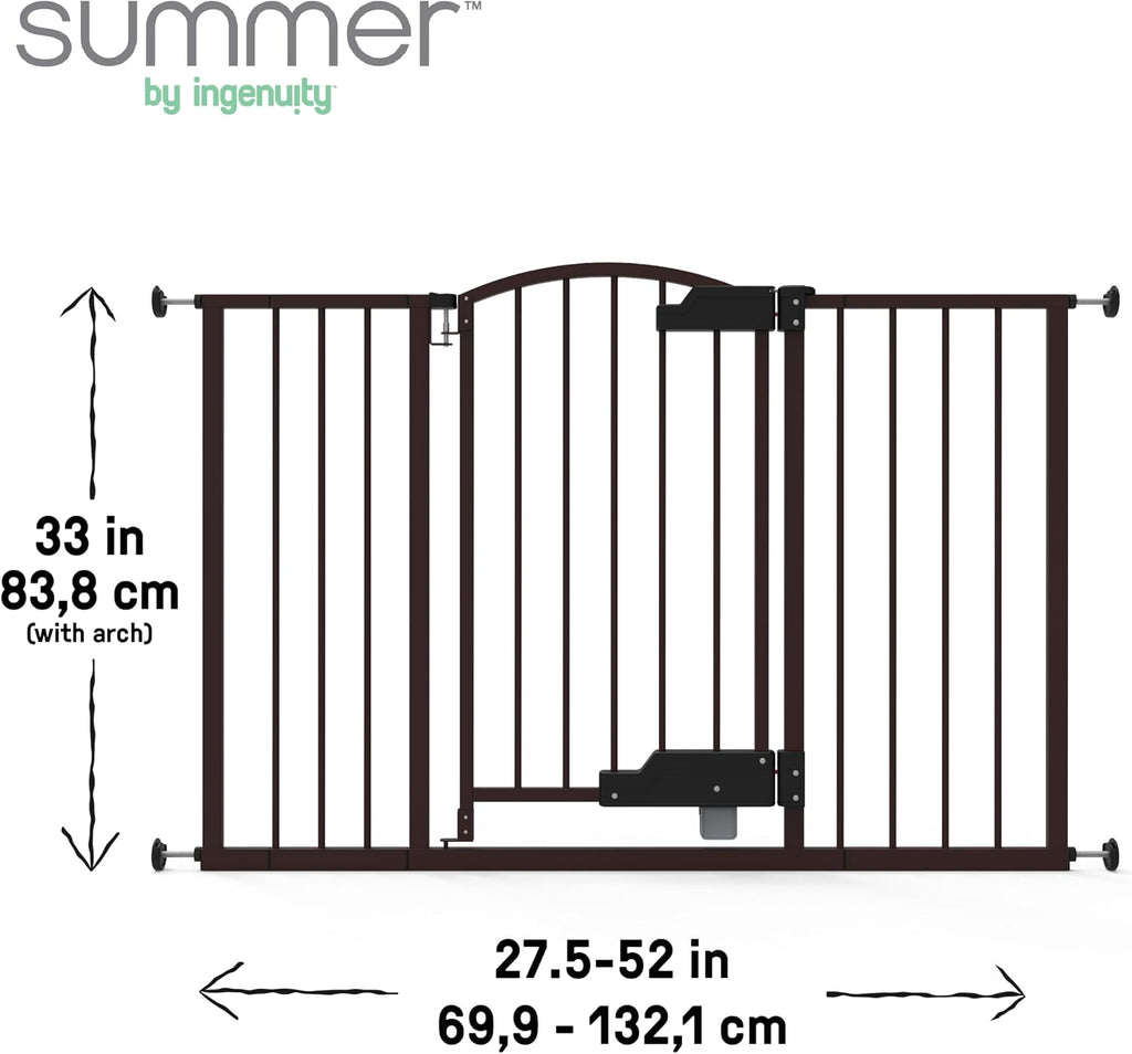 Easy Open Baby Gate & Dog Gate, Hands-Free Open Patent-Pending Foot Pedal, 27.5"-52" Wide, 28" Tall, Hardware or