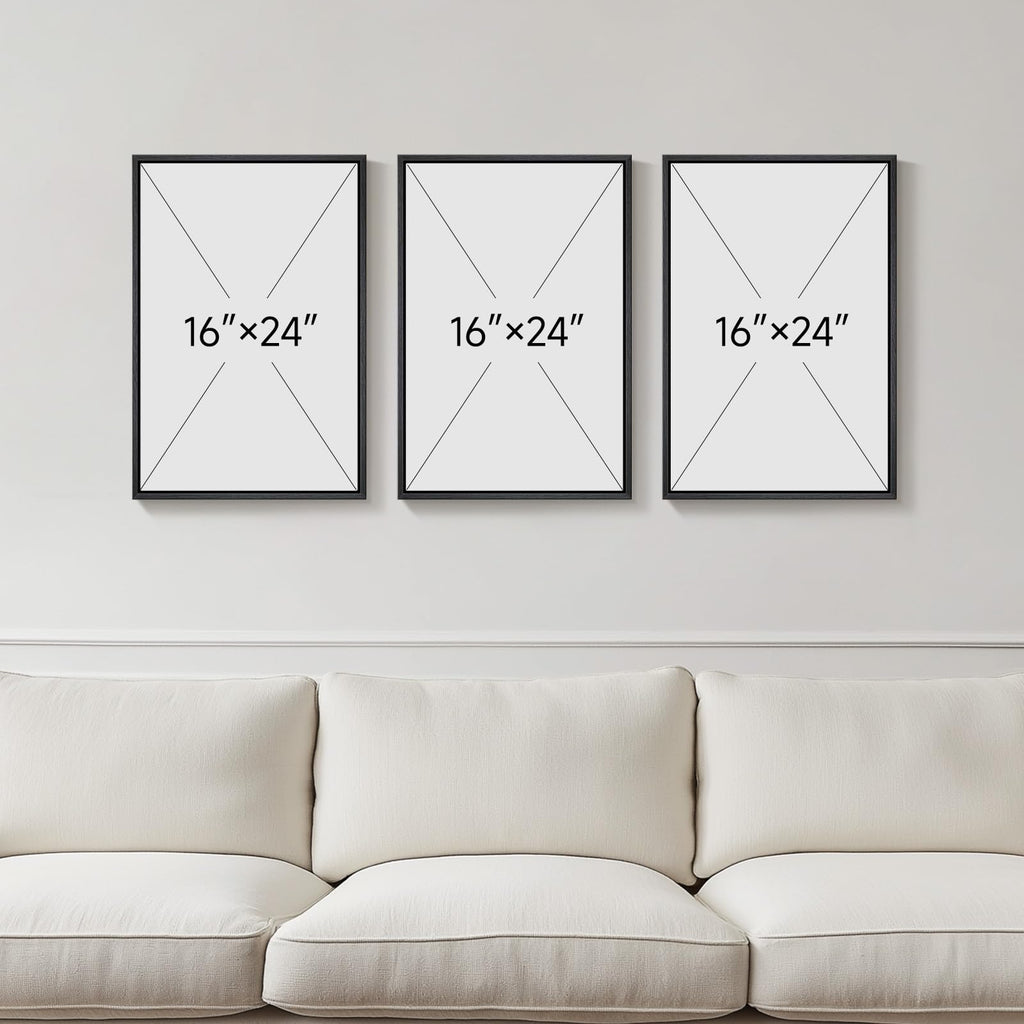 Framed 3 Piece Sweet Dreams Minimalist Canvas Wall Art Bedroom, 16x24 Inch