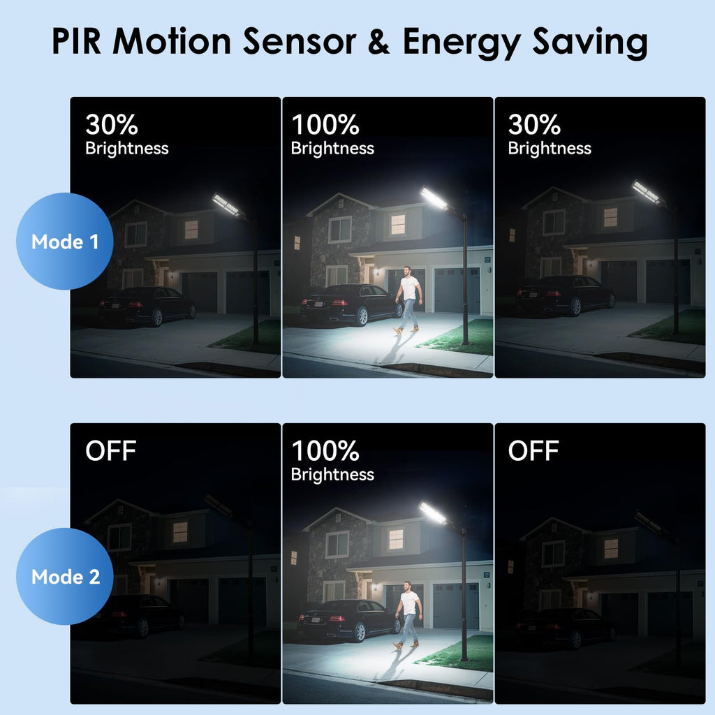2 Pack Solar Street Lights Outdoor Waterproof 6500K LED Solar Flood Lights Dusk to Dawn Parking Lot Light