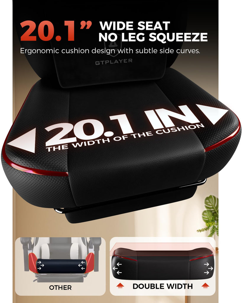Big and Tall Gaming Chair with Footrest, High Back Ergonomic Office Chair for Adults, Heavy Duty 350 lbs Capacity