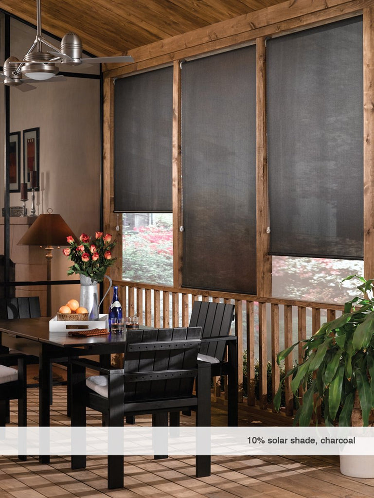Custom Cordless Solar Shades 10 Percent Openness 35w x 84H, Ecru