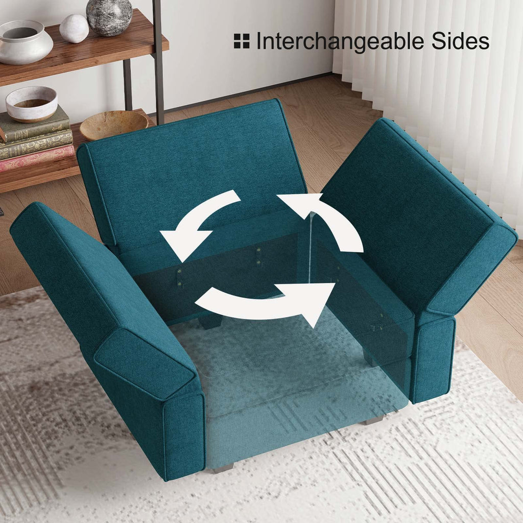 Modular Sectional Sleeper Sofa Bed Convertible Sectional Couches . Peacock Blue Couch