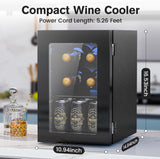 Wine Fridge Freestanding Counter-top, 24 Cans Wine Cellar Drink Cooler for Soda,