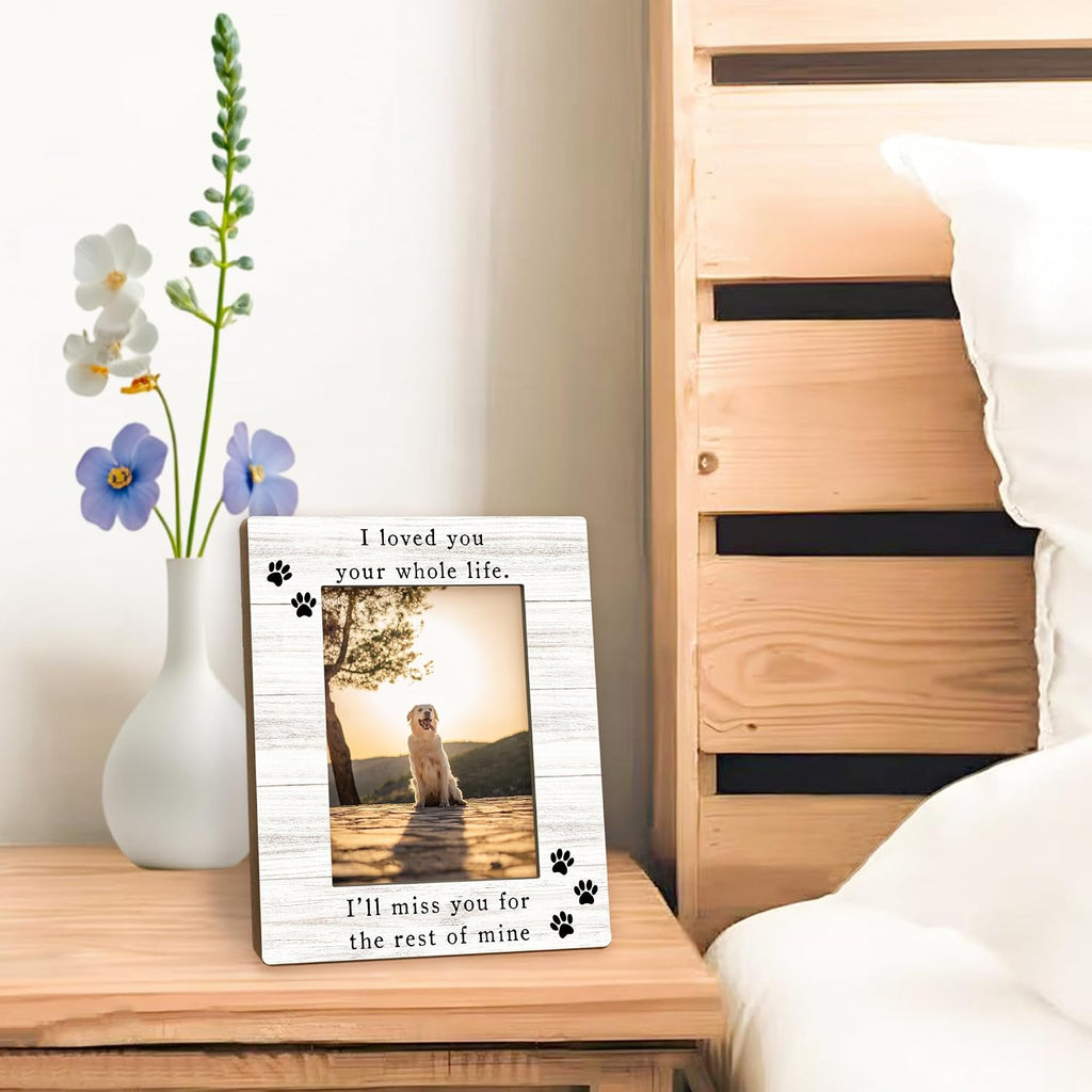 Dog Memorial Picture Frame 5x7, Memorial Pet Photo Frame, Dog Memorial Gifts for Loss of Dogs, I'll Miss You Loss