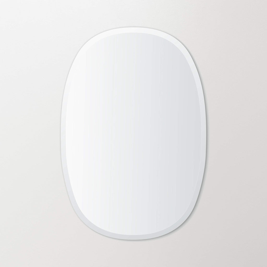 20" x 30" Frameless Oblong Oval Mirror | 1" Beveled Edge | Bathroom Wall Mirror