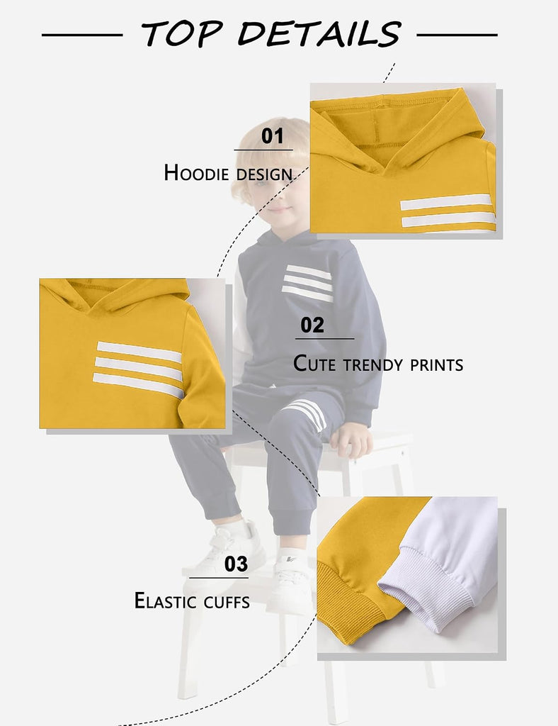 Toddler Boy Clothes Long Sleeve Hoodie Sweatsuits Tops and Pants 2Pcs Boys Fall Winter Outfits Set