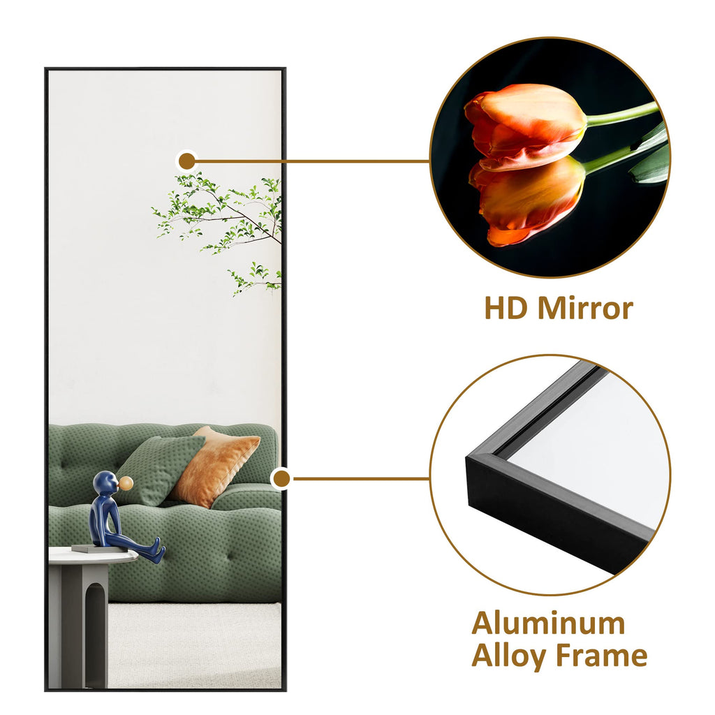 Full Length Floor Mirror 47"x16" Large Rectangle Wall Mirror Hanging or Leaning Against Wall, Dressing and