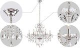 6 Light Crystal Chandelier Light Fixture Modern Chandelier Crystal Lighting, Crystal Pendant Raindrop Chandelier for Dining Room,Bedroom,Living Room,H23 x D24 A100-B075F2SBM8