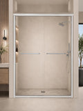 Semi-Frameless Sliding Glass Shower Door 44-48 in. W x 70 in. H, Chrome Frame, 1/4 in. Clear Tempered Glass