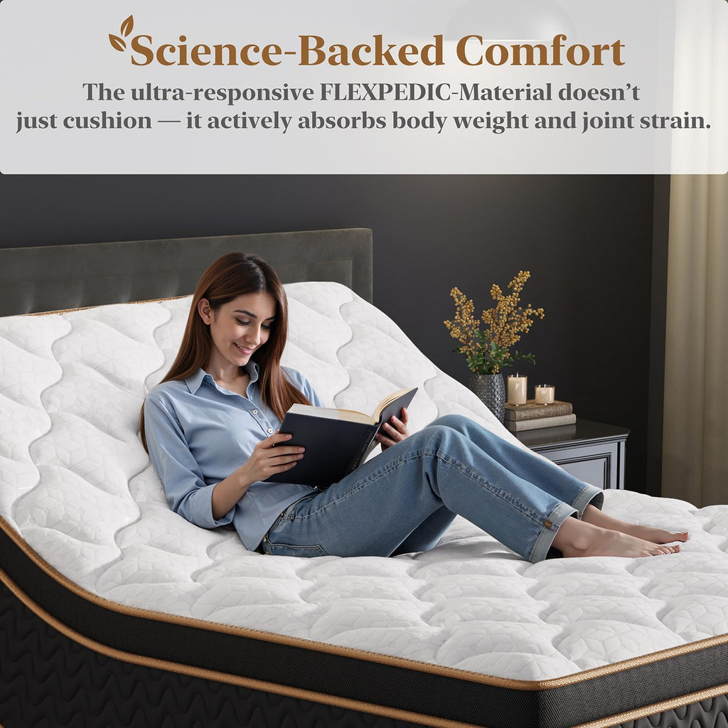 Firm Full Mattress 12 Inch, Cooling Hybrid Mattress in a Box, CertiPUR-US | Zones Individual Pocket Springs, Motion