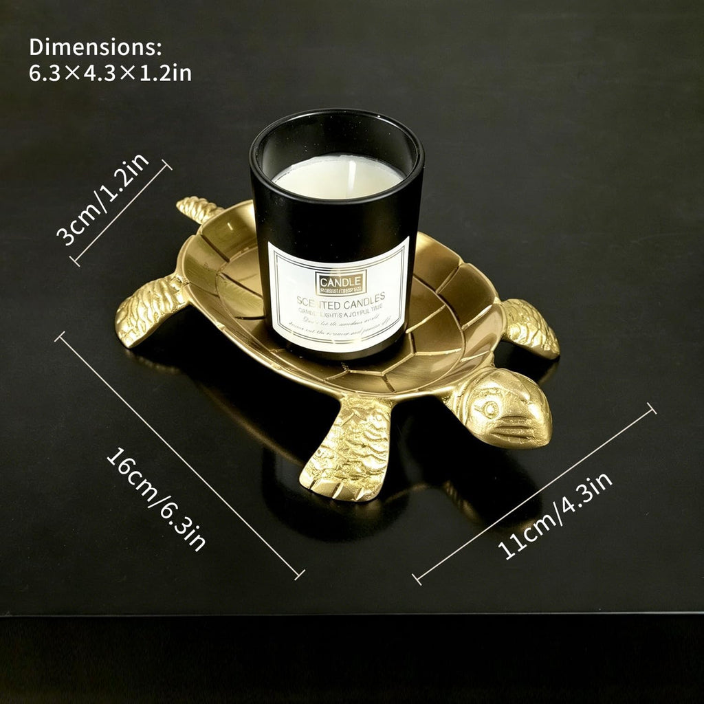 100% Solid Brass Turtle Jewelry Tray