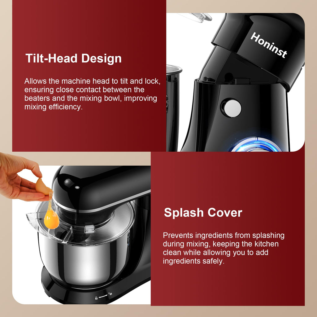 4QT Electric Stand Mixer, 10-Speed Tilt-Head Compact Kitchen Mixer
