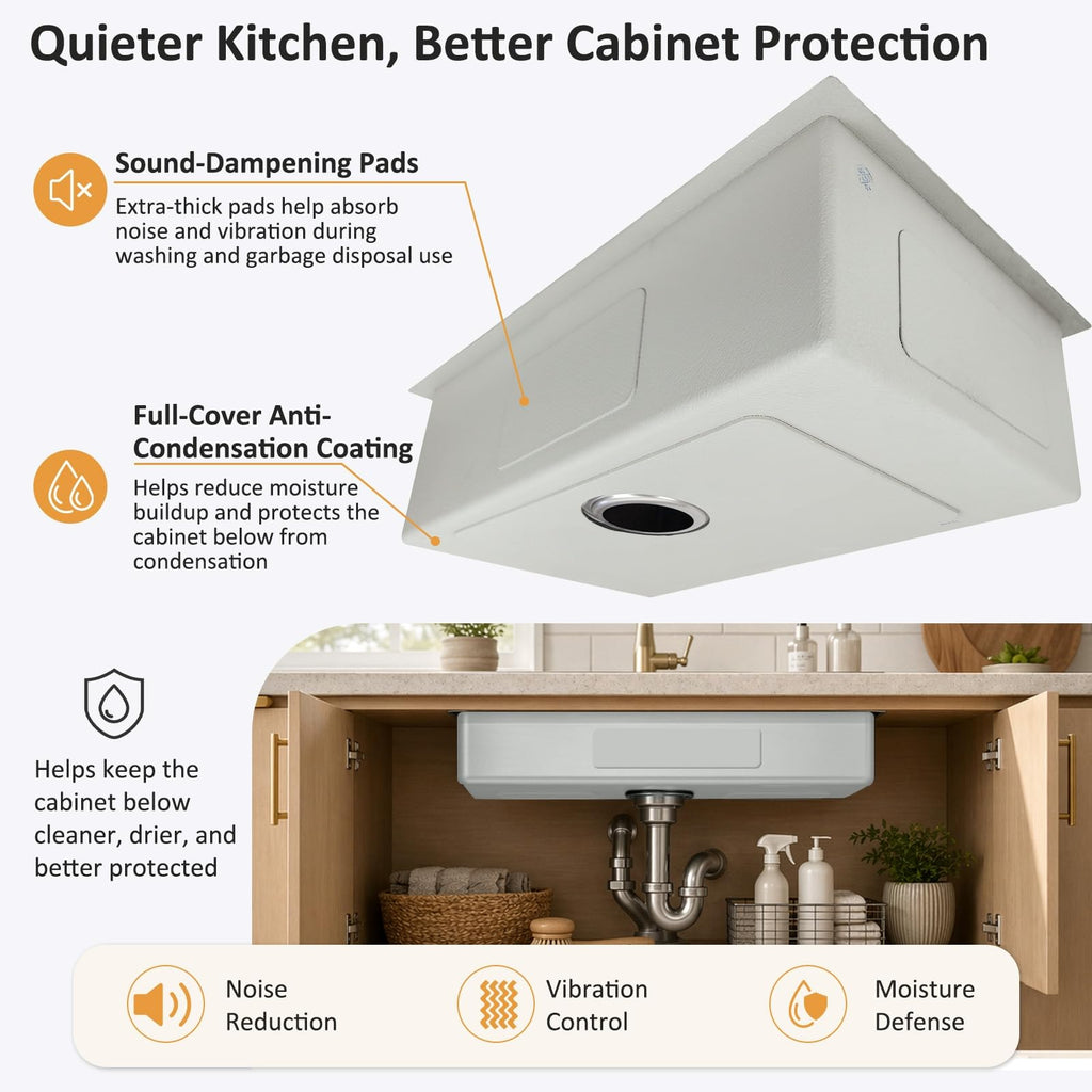 30 Inch Undermount Kitchen Sink, 30x18 Undermount Kitchen Sink, Single Bowl Undermount Sink, 18 Gauge 304 Stainless