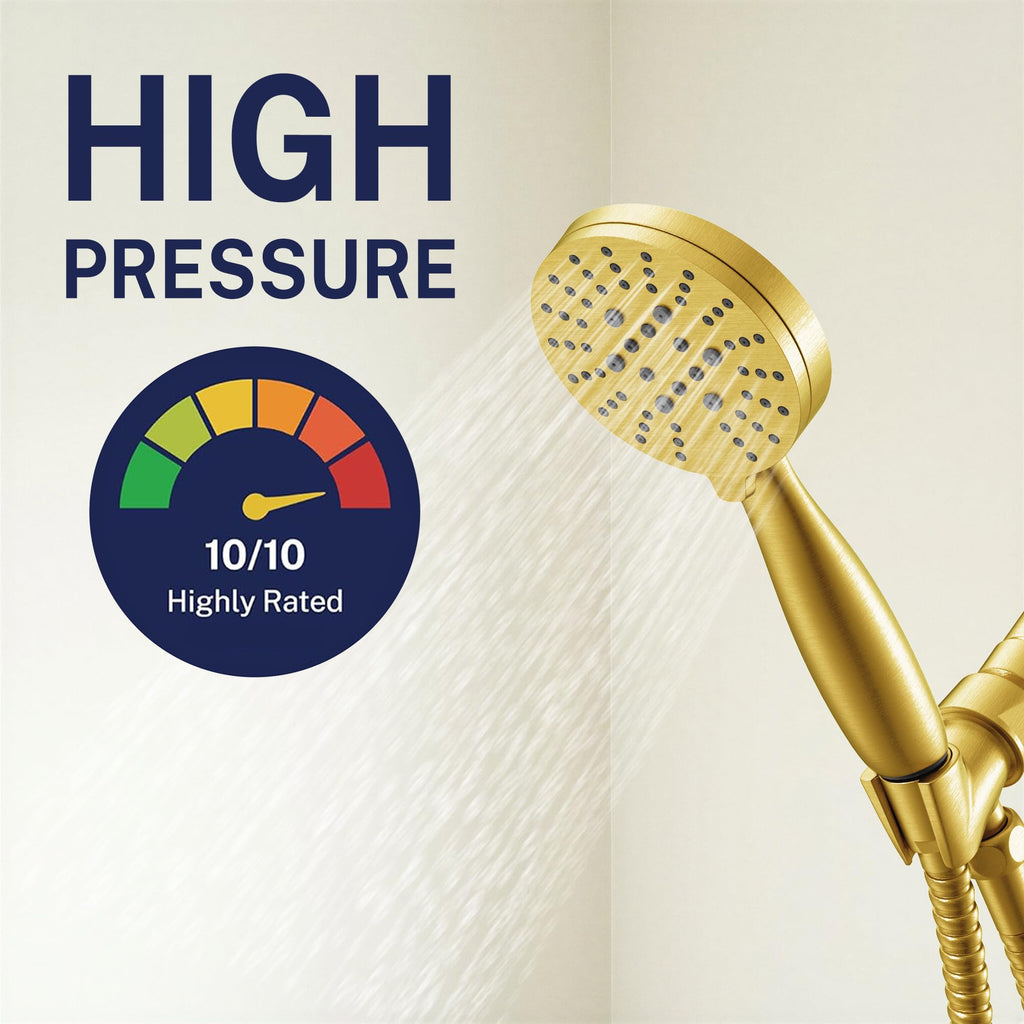 Metal Handheld Shower Head High Pressure, 3 Spray Shower Wand