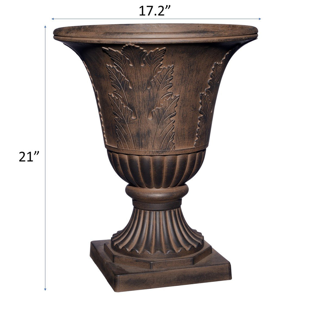Exquisite Oakmont Resin Urn Planter - Timeless Plant Urn for Floral Displays (21" Onyx)