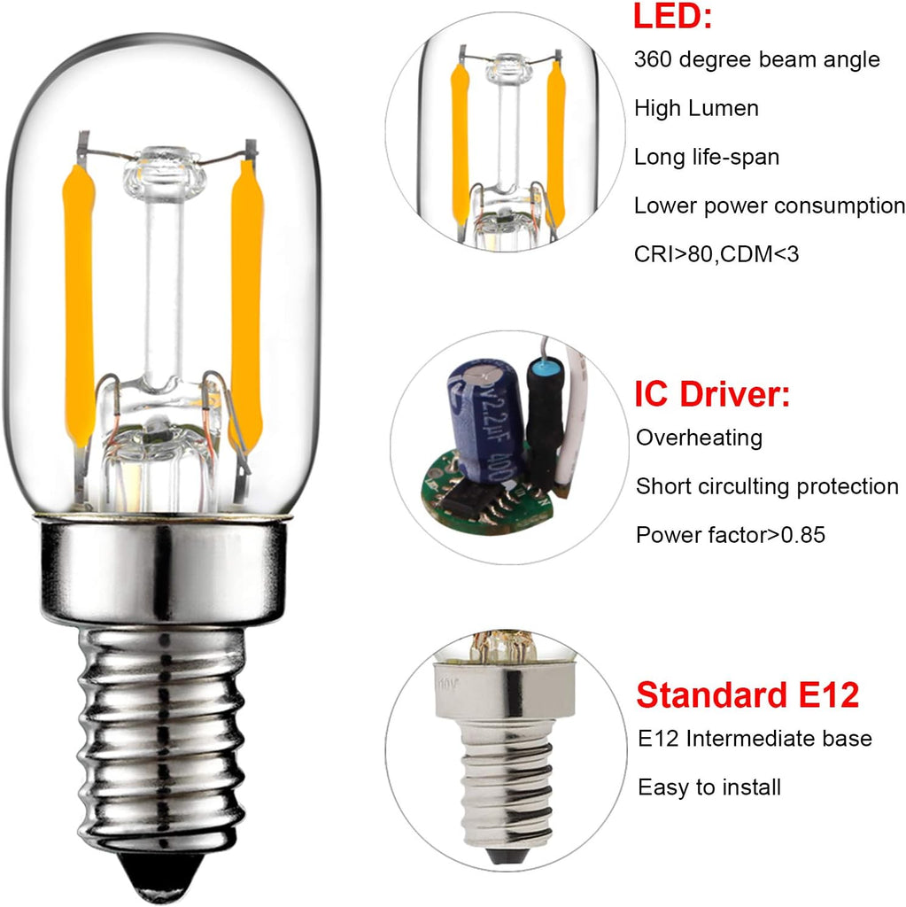 T22 T7 E12 Bulb,Night Light Bulbs,for Himalayan Salt Lamp,2700K