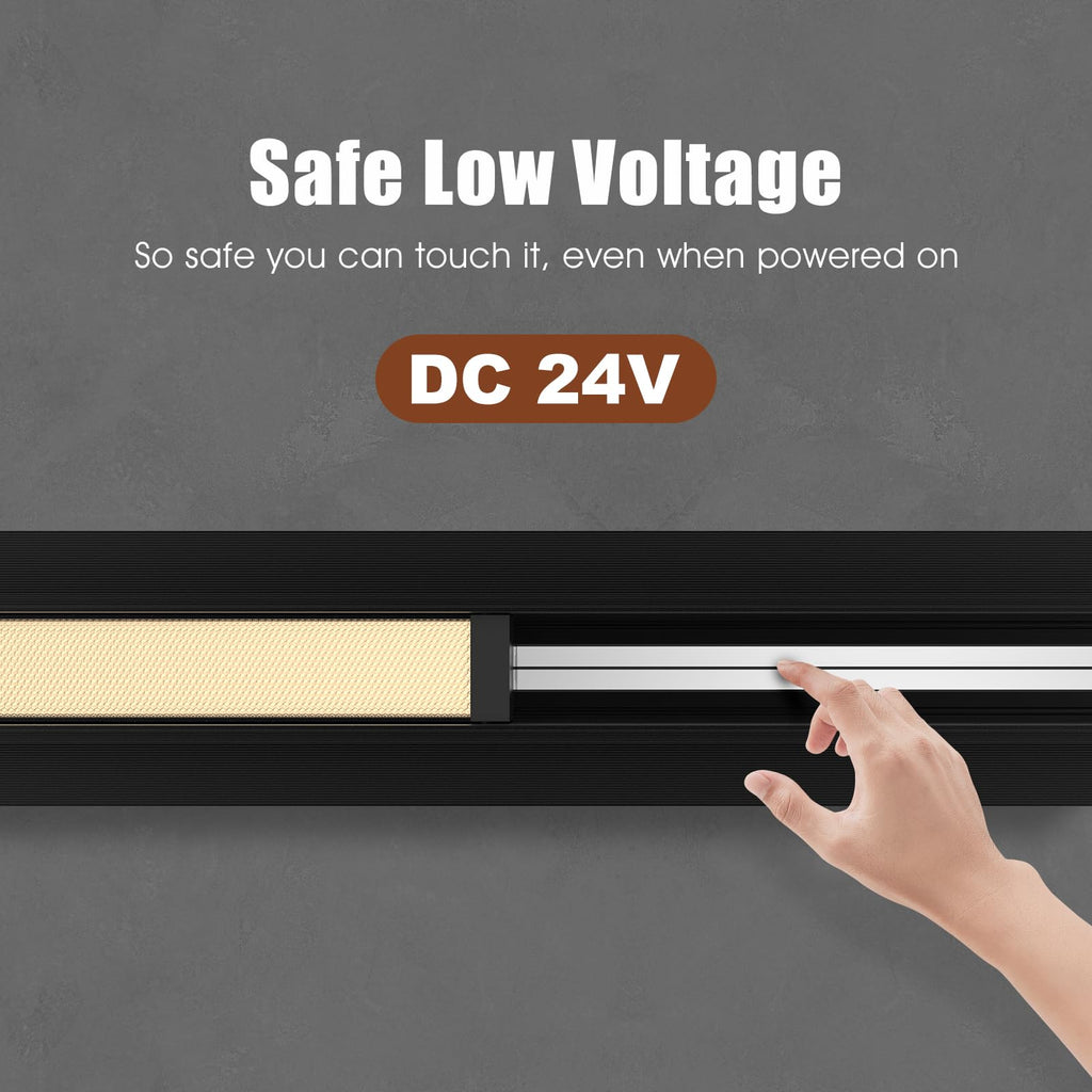 2 Pack 3.3FT Magnetic Track Rail, 24V Recessed Low Voltage Lighting