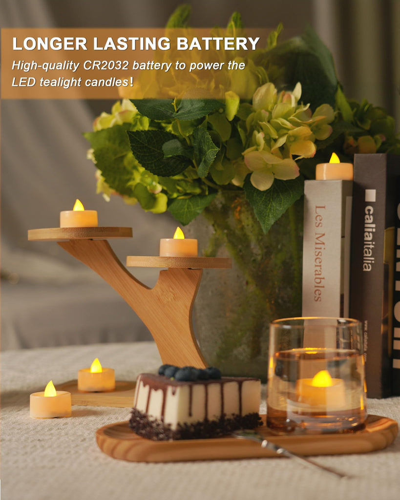24Pack Flameless LED Tealights Candles with Timer, 6H Timer Built-in