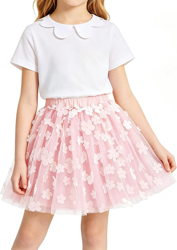 Baby Girl Tutu Skirt Flower Tulle Skirt Toddler Dance Birthday Party