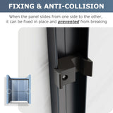 Double Sliding Glass Door 48" W x 72" H Shower Door 1/4" Tempered Glass Sliding Door Semi-Frameless Shower Glass