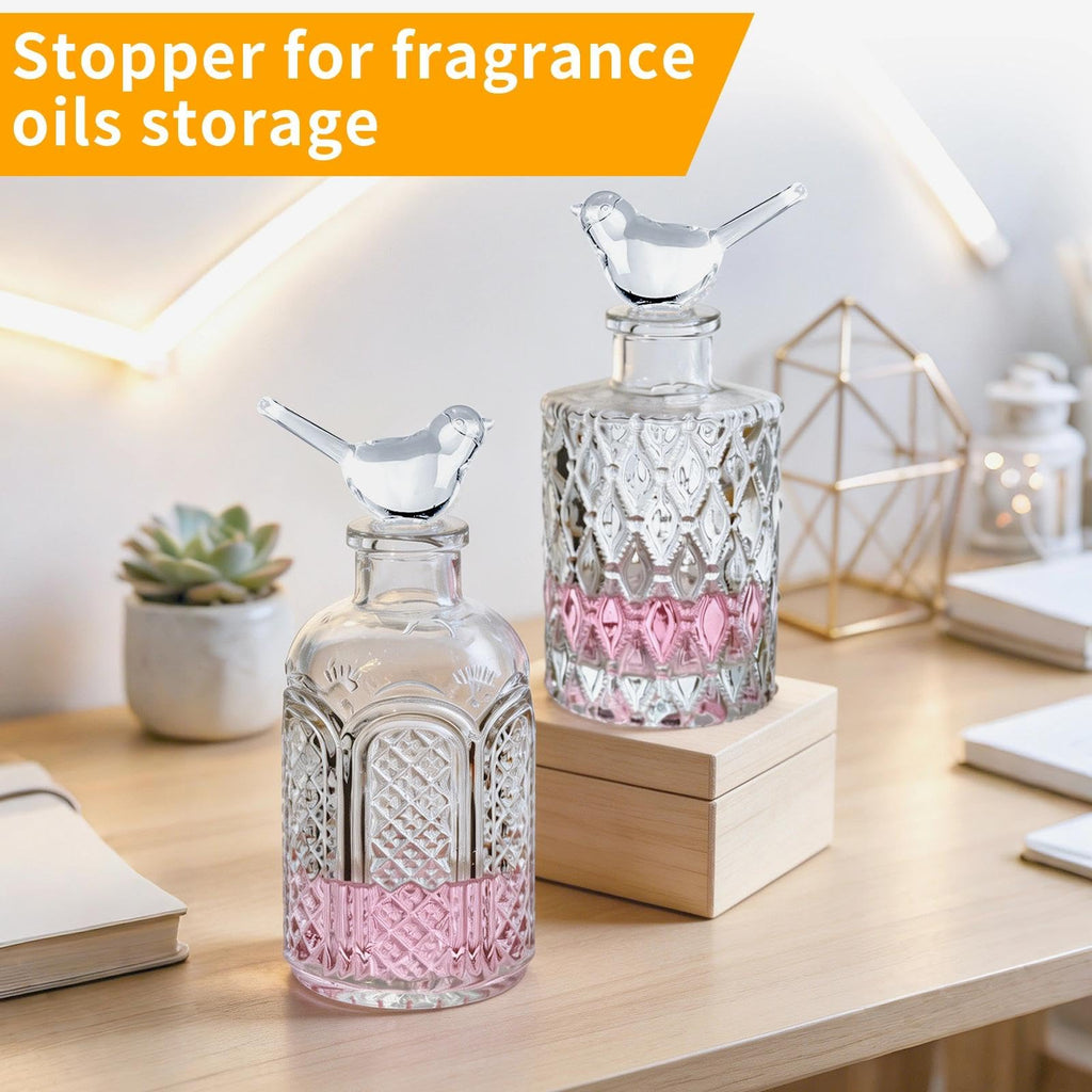 Reed Diffuser Glass Bottles Empty Set of 4 DIY Clear Decorative Bottles Fragrance Vase Jars Oil Diffusers Container