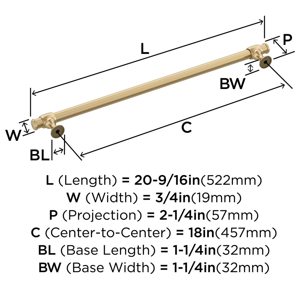 18" Winsome Champagne Bronze Appliance Pull