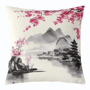 Japanese Style Throw Pillow Covers Reversible Decorative