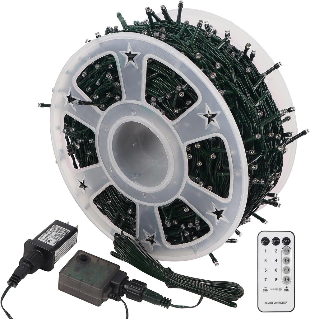 1000 LED Christmas String Lights, 328 FT Green Wire LED Decorative Fairy Lights with Remote & 8 Modes, Waterproof