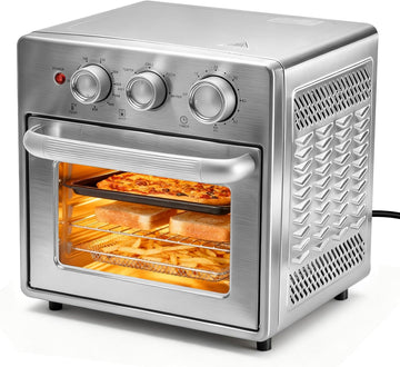 Air Fryer Toaster Oven Combo, 16.9QT Oven Countertop 5 Functions in 1, 4 Accessories Included, Stain