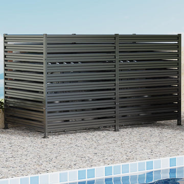 42" H x 38" W (3 Panels) Air Conditioner Fence, Metal Privacy Fence Panels for Outside, AC Unit Fencing, Trash Can